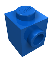 LEGO - Steen, gemodificeerd 1 x 1 met nop aan zijkant - Blue | N - Thumbnail