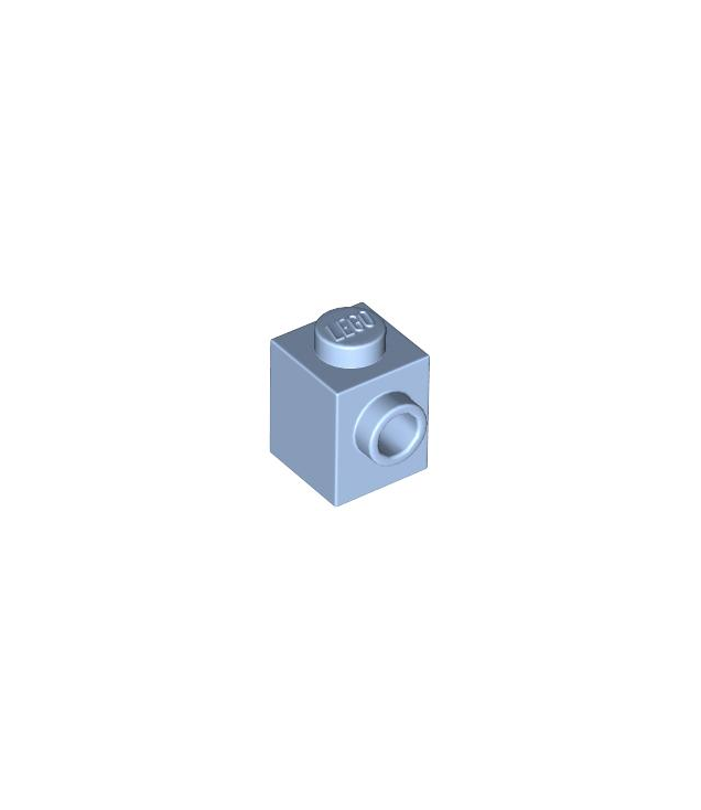 LEGO - Steen, gemodificeerd 1 x 1 met nop aan zijkant - Bright Light Blue | N