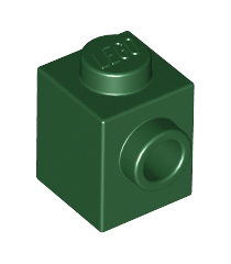 LEGO - Steen, gemodificeerd 1 x 1 met nop aan zijkant - Dark Green | N - Thumbnail