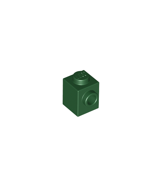 LEGO - Steen, gemodificeerd 1 x 1 met nop aan zijkant - Dark Green | N