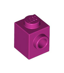 LEGO - Steen, gemodificeerd 1 x 1 met nop aan zijkant - Magenta | N - Thumbnail