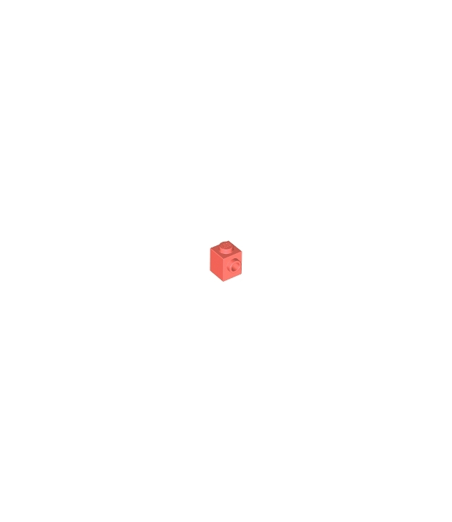 LEGO - Steen, gemodificeerd 1 x 1 met nop aan zijkant - Coral | N