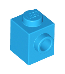 LEGO - Steen, gemodificeerd 1 x 1 met nop aan zijkant - Dark Azure | N - Thumbnail