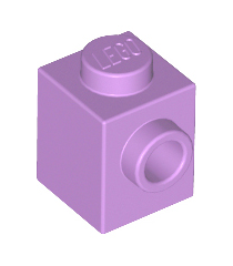 LEGO - Steen, gemodificeerd 1 x 1 met nop aan zijkant - Medium Lavender | N - Thumbnail