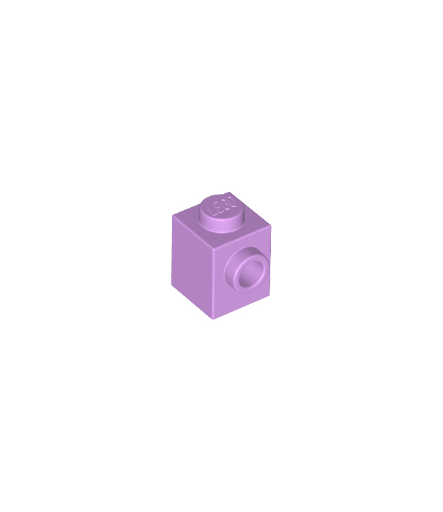 LEGO - Steen, gemodificeerd 1 x 1 met nop aan zijkant - Medium Lavender | N