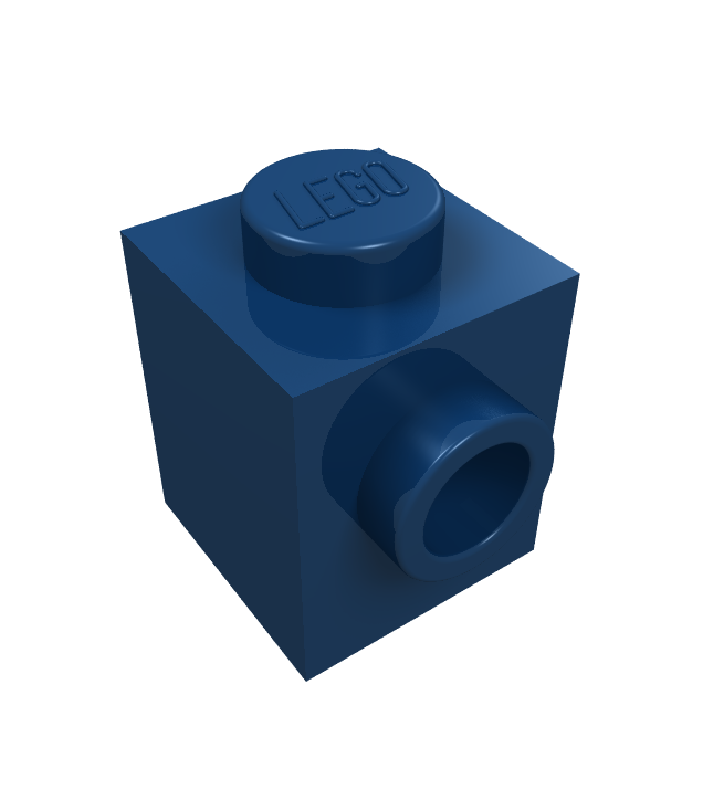 LEGO - Steen, gemodificeerd 1 x 1 met nop aan zijkant - Dark Blue | N