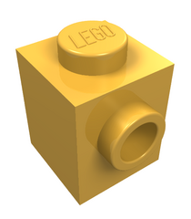 LEGO - Steen, gemodificeerd 1 x 1 met nop aan zijkant - Bright Light Orange | N - Thumbnail