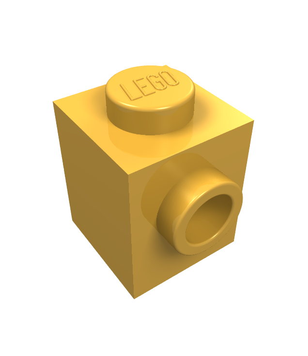 LEGO - Steen, gemodificeerd 1 x 1 met nop aan zijkant - Bright Light Orange | N