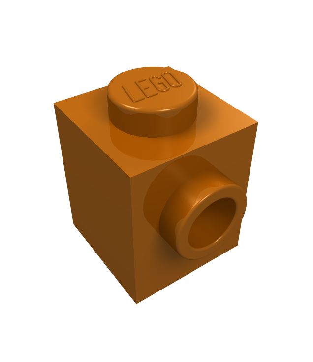 LEGO - Steen, gemodificeerd 1 x 1 met nop aan zijkant - Dark Orange | N
