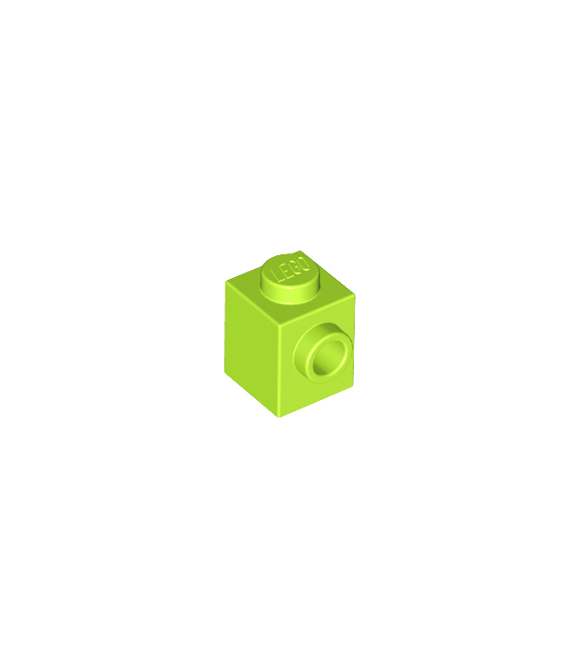 LEGO - Steen, gemodificeerd 1 x 1 met nop aan zijkant - Lime | N