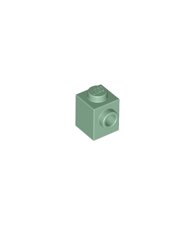 LEGO - Steen, gemodificeerd 1 x 1 met nop aan zijkant - Sand Green | N