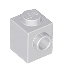 LEGO - Steen, gemodificeerd 1 x 1 met nop aan zijkant - Light Bluish Gray | N - Thumbnail