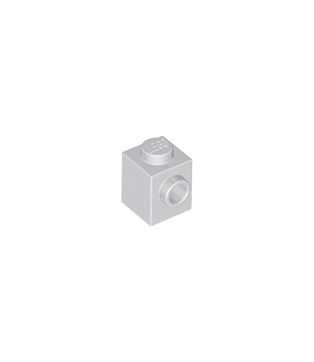 LEGO - Steen, gemodificeerd 1 x 1 met nop aan zijkant - Light Bluish Gray | N