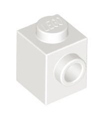 LEGO - Steen, gemodificeerd 1 x 1 met nop aan zijkant - White | N - Thumbnail
