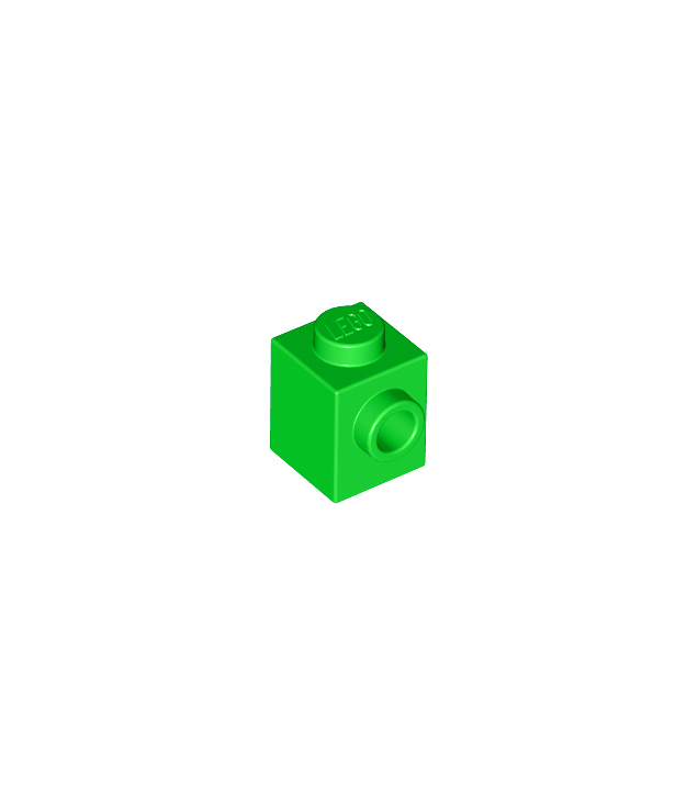 LEGO - Steen, gemodificeerd 1 x 1 met nop aan zijkant - Bright Green | N