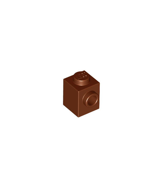 LEGO - Steen, gemodificeerd 1 x 1 met nop aan zijkant - Reddish Brown | N