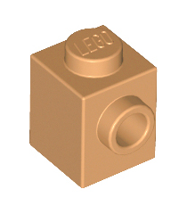 LEGO - Steen, gemodificeerd 1 x 1 met nop aan zijkant - Medium Nougat | N - Thumbnail