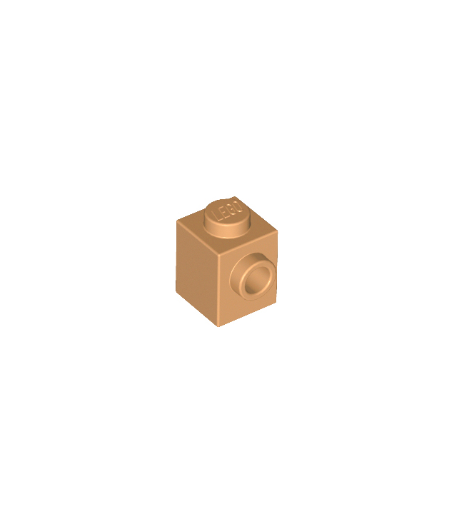 LEGO - Steen, gemodificeerd 1 x 1 met nop aan zijkant - Medium Nougat | N