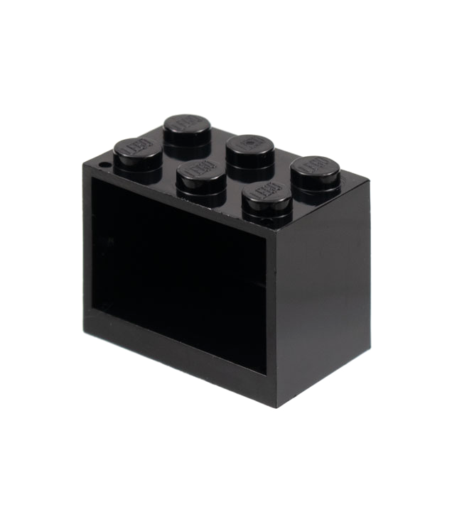 LEGO - Kast 2 x 3 x 2 met vaste noppen (Vintage jaren ’90 onderdeel) - Black | N
