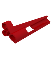 LEGO - Technic, paneelbekleding #8 klein lang met groot gat, zijde B (Vintage jaren 2000 onderdeel) - Red | N - Thumbnail