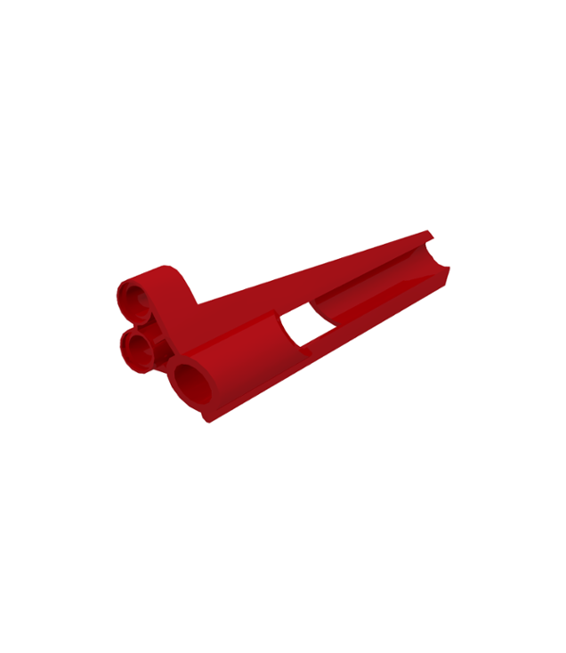 LEGO - Technic, paneelbekleding #8 klein lang met groot gat, zijde B (Vintage jaren 2000 onderdeel) - Red | N
