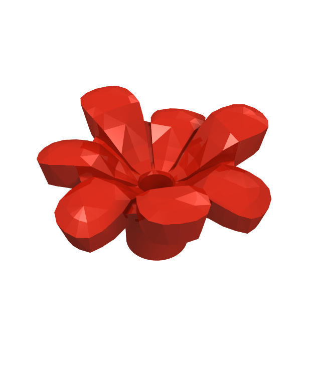 LEGO - Plantbloem met staaf en klein pen-gat - Red | N