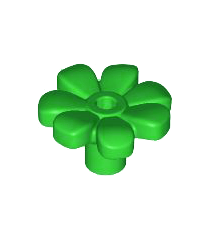 LEGO - Plantbloem met staaf en klein pen-gat - Bright Green | N - Thumbnail