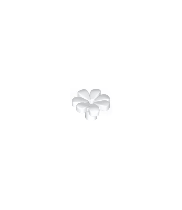LEGO - Plantbloem met staaf en klein pen-gat - White | N