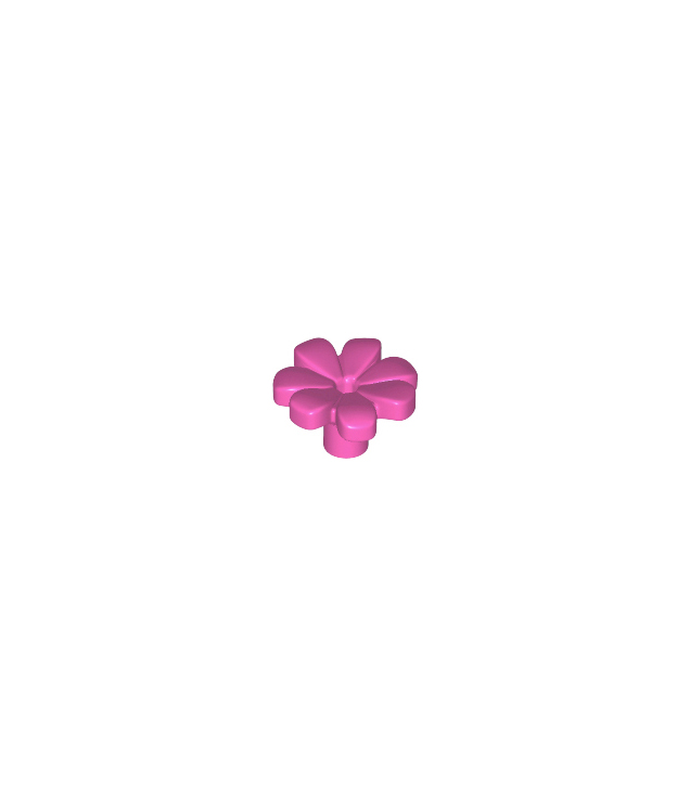 LEGO - Plantbloem met staaf en klein pen-gat - Dark Pink | N