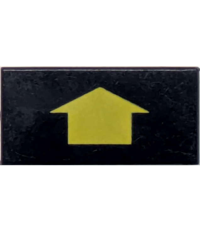 LEGO - Tegel 1 x 2 met korte gele pijl zonder zwarte rand (Vintage jaren ’90 onderdeel) - Black | N