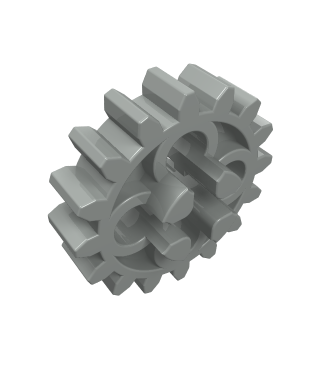 LEGO - Technic, tandwiel 16-tands met as-gat en open zijkanten (Vintage jaren ’90 onderdeel) - Light Gray | N
