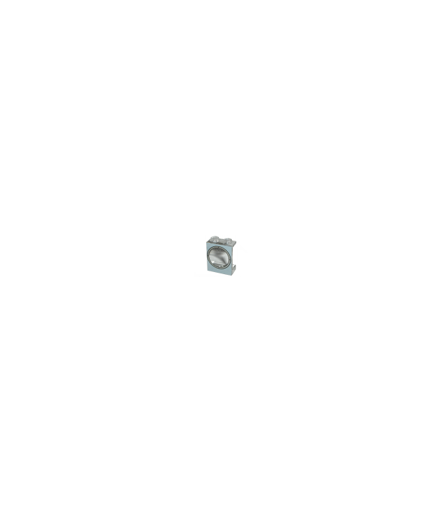 LEGO - Paneel 1 x 2 x 2 met holle noppen en patrijspoort op lichtgrijze achtergrond (Vintage jaren 2000 onderdeel) - Trans-Clear | N