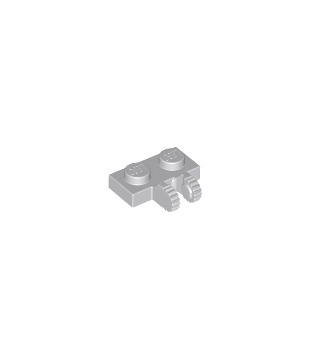 LEGO - Scharnierplaat 1 x 2 vergrendelend met 2 vingers aan zijkant en 9 tanden (Vintage jaren 2000 onderdeel) - Light Bluish Gray | N