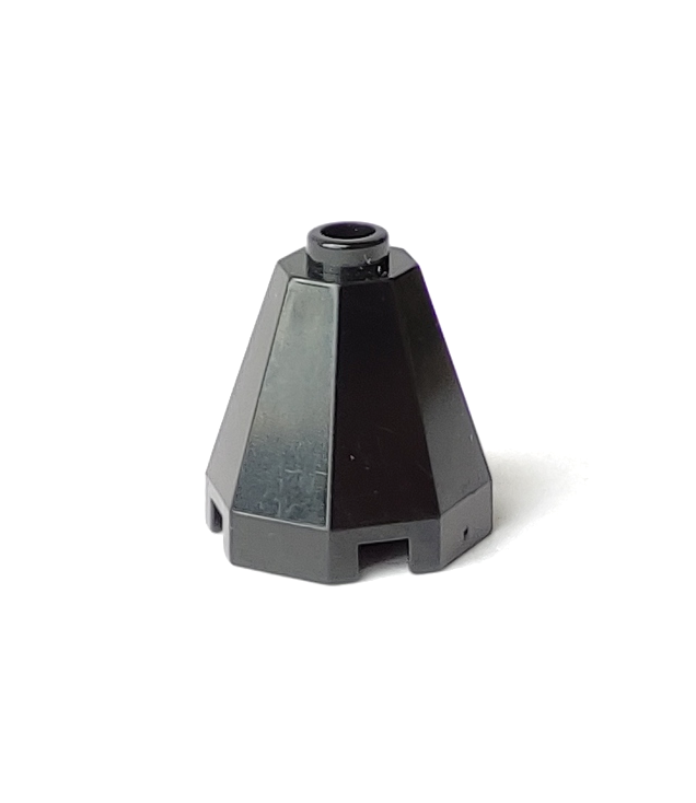 LEGO - Kegel 2 x 2 x 1 2/3 achthoekig (Vintage jaren ’90 onderdeel) - Black | N
