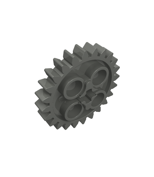 LEGO - Technic, tandwiel 24-tands met 1 as-gat (Vintage jaren ’90 onderdeel) - Dark Bluish Gray | N