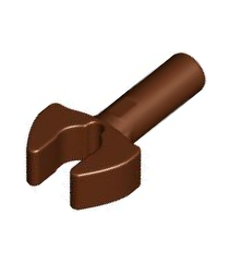 LEGO - Staaf 1L met clip, mechanische klauw - afgesneden randen en gat aan zijkant - Reddish Brown | N - Thumbnail