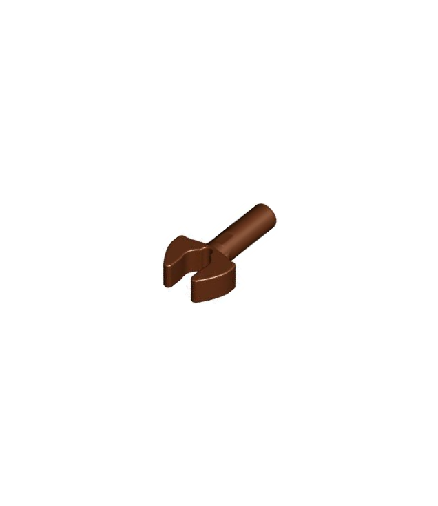 LEGO - Staaf 1L met clip, mechanische klauw - afgesneden randen en gat aan zijkant - Reddish Brown | N