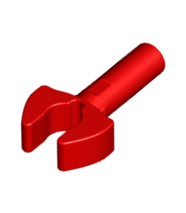 LEGO - Staaf 1L met clip, mechanische klauw - afgesneden randen en gat aan zijkant - Red | N - Thumbnail