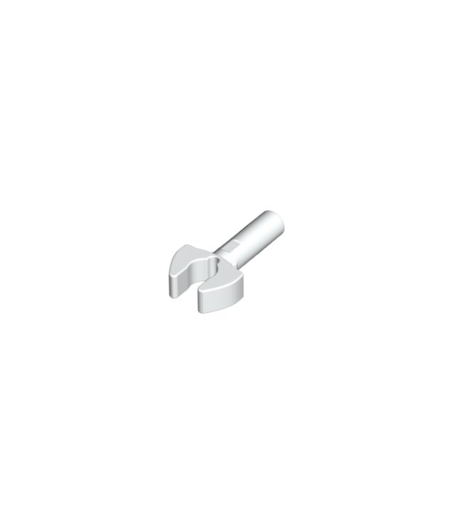 LEGO - Staaf 1L met clip, mechanische klauw - afgesneden randen en gat aan zijkant - White | N