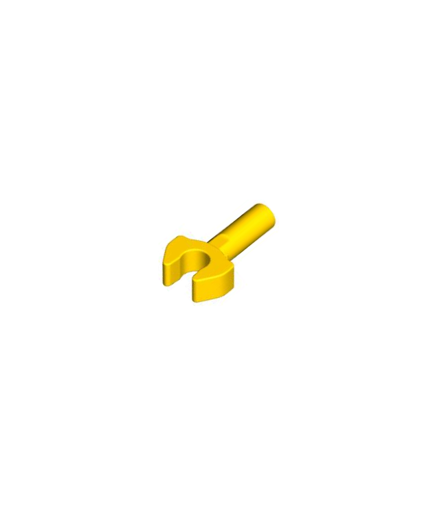 LEGO - Staaf 1L met clip, mechanische klauw - afgesneden randen en gat aan zijkant - Yellow | N