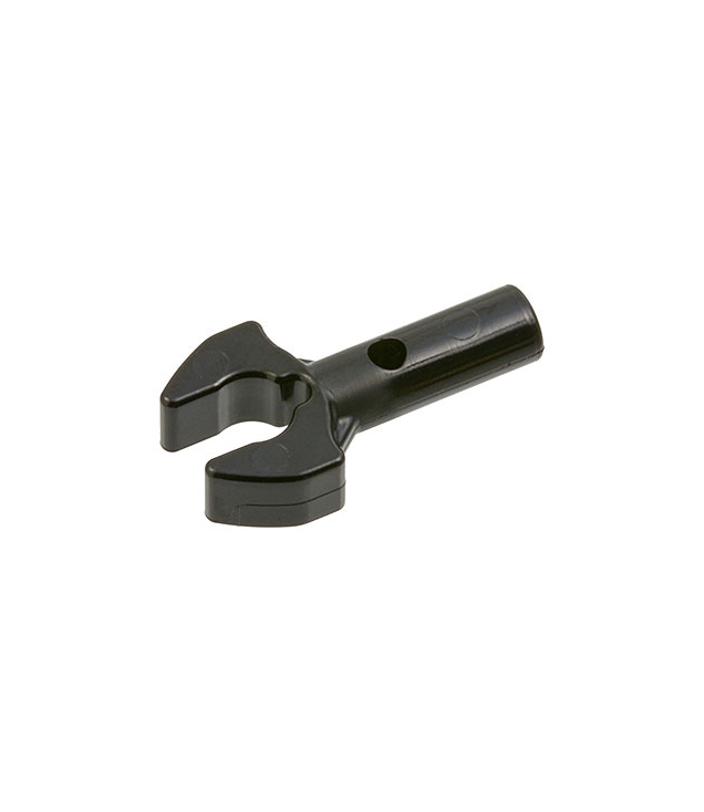 LEGO - Staaf 1L met clip, mechanische klauw - afgesneden randen en gat aan zijkant - Black | N