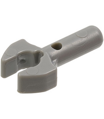 LEGO - Staaf 1L met clip, mechanische klauw - afgesneden randen en gat aan zijkant - Dark Bluish Gray | N - Thumbnail
