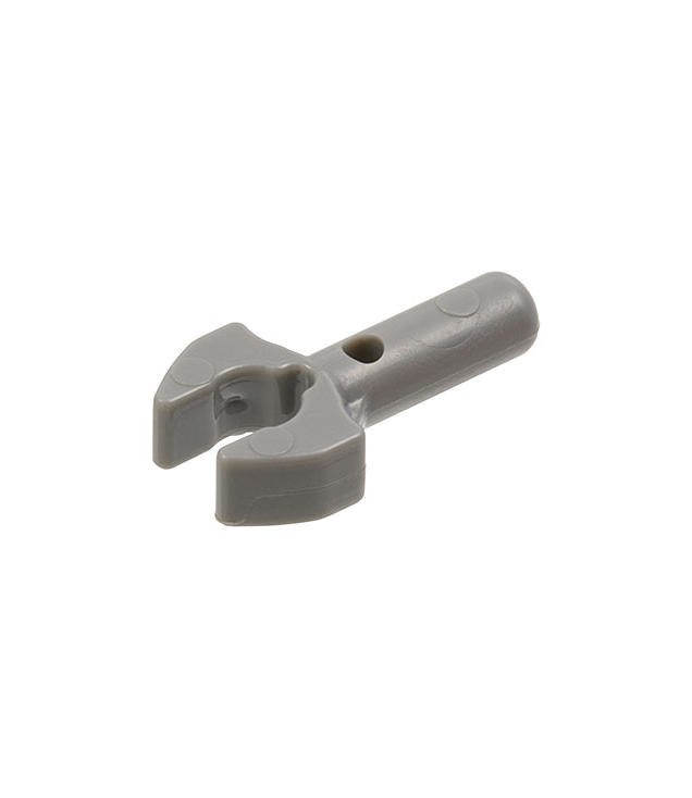 LEGO - Staaf 1L met clip, mechanische klauw - afgesneden randen en gat aan zijkant - Dark Bluish Gray | N