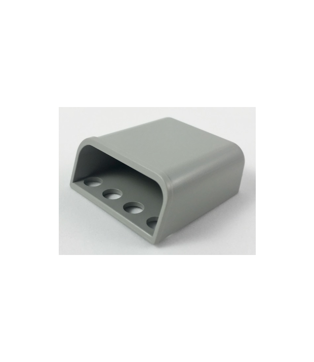 LEGO - Technic motor-luchtinlaat 4 x 4 x 1 1/3 (Vintage jaren 2000 onderdeel) - Light Gray | N