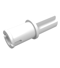 LEGO - Technic, as 1L met pen zonder frictieribbels (Vintage jaren ’90 onderdeel) - White | N - Thumbnail