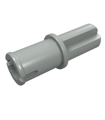 LEGO - Technic, as 1L met pen zonder frictieribbels (Vintage jaren ’90 onderdeel) - Light Gray | N - Thumbnail