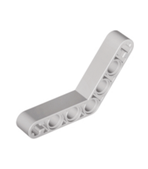 LEGO - Technic, hefarm gemodificeerd dik gebogen 1 x 7 (4–4) (Vintage jaren 2000 onderdeel) - Light Gray | N - Thumbnail