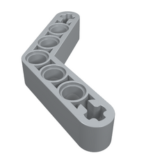 LEGO - Technic, hefarm gemodificeerd dik gebogen 1 x 7 (4–4) (Vintage jaren 2000 onderdeel) - Light Bluish Gray | N - Thumbnail