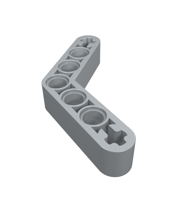 LEGO - Technic, hefarm gemodificeerd dik gebogen 1 x 7 (4–4) (Vintage jaren 2000 onderdeel) - Light Bluish Gray | N