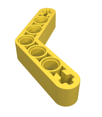 LEGO - Technic, hefarm gemodificeerd dik gebogen 1 x 7 (4–4) (Vintage jaren 2000 onderdeel) - Yellow | N - Thumbnail